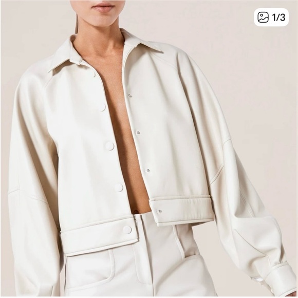 Black! Alexis Faux Leather Buttoned Cuff Ceci
Jacket - Picture 2 of 9